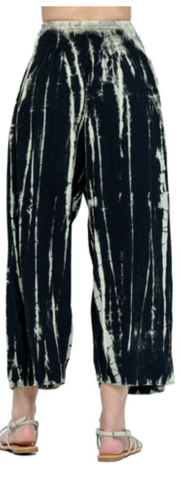 Yak Yeti Tye-Dye Capri w/ Lace Detail Pants 23161 - Robin Boutique-Boutique 