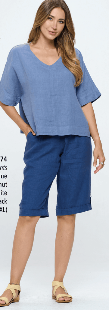 Focus Clothing Linen Bermuda Pants (L-674) - Robin Boutique-Boutique 