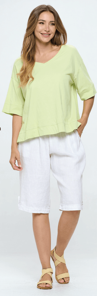 Focus Clothing Linen Bermuda Pants (L-674) - Robin Boutique-Boutique 