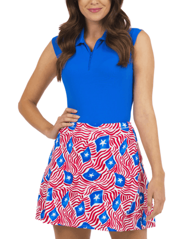 IbKul Rylee Sports Swing Skort in Red White & Blue - Robin Boutique-Boutique 