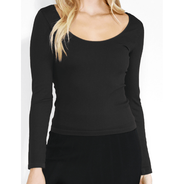 Basic Long Sleeve Longer Body Knit top - Robin Boutique-Boutique 