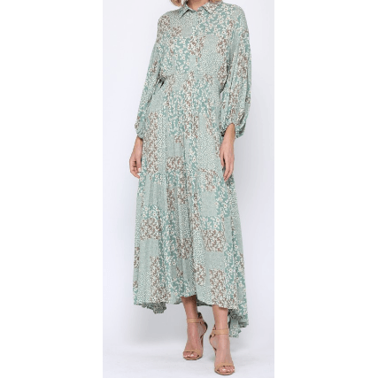 Long Sleeve Mint Maxi Dress - Robin Boutique-Boutique 