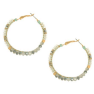 Gold Beaded Hoop Earrings - Robin Boutique-Boutique 