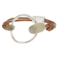 Oval Leather Bracelet - Robin Boutique-Boutique 