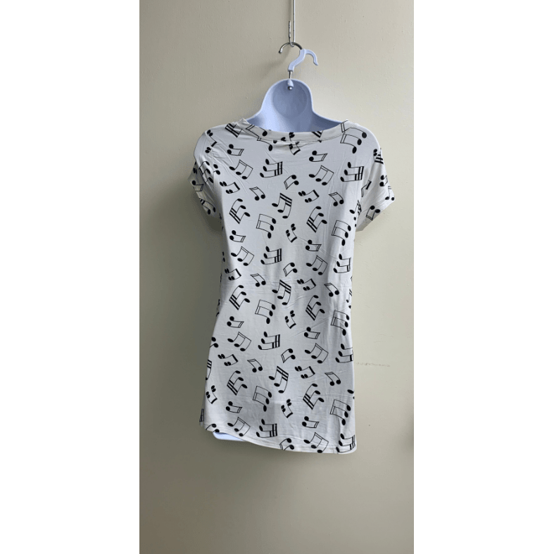 Music note short sleeve top - Robin Boutique-Boutique    &.  Reloved Fabrics