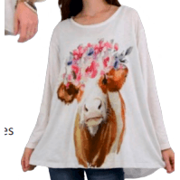 The Paperlace Floral Cow Tee - Robin Boutique-Boutique 