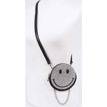 Rhinestone Smiley Face Crossbody Bag - Robin Boutique-Boutique 