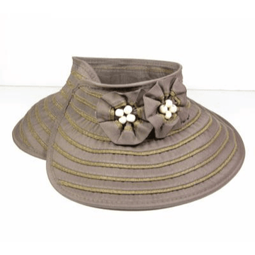 Roll up Sun Visor in Ribbon & Straw - Robin Boutique-Boutique 
