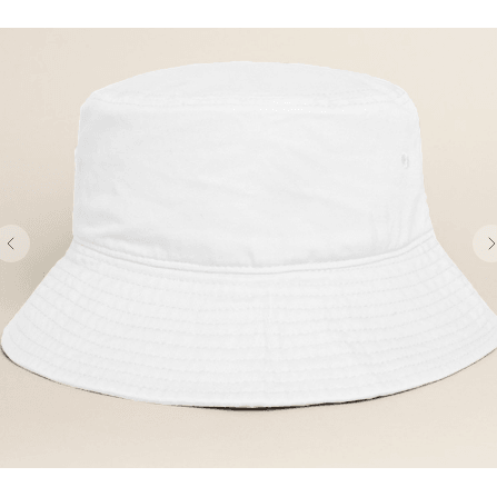 Solid White Cotton Bucket Hat L/XL - Robin Boutique-Boutique 