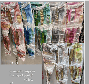 Splattered Paint Print Pants - Robin Boutique-Boutique 