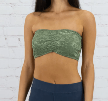 Lace Bandeau in Olive and Stone - Robin Boutique-Boutique 