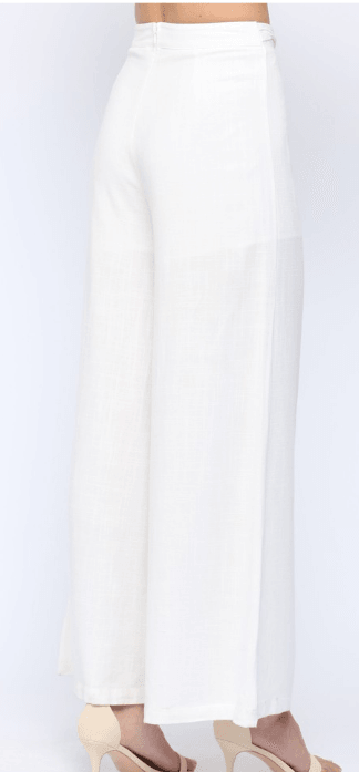 Linen Twist Front Waist Wide Leg Paints - Robin Boutique-Boutique 