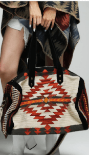 Hand Embroidered Aztec Print Duffle Bag - Robin Boutique-Boutique 