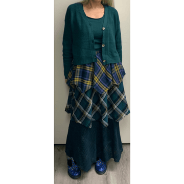 Plaid Asymmetrical Maxi Skirt - Robin Boutique-Boutique 