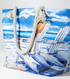 Beach Scene Painted Tote Bag - Robin Boutique-Boutique 