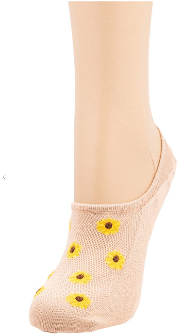 Sunflower Print No Show Socks - Robin Boutique-Boutique 