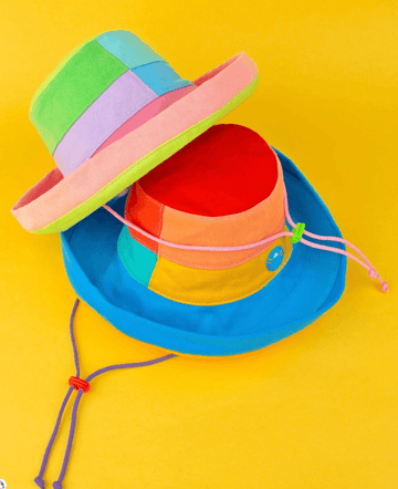 Color Block Denim Sun Hat - Robin Boutique-Boutique 