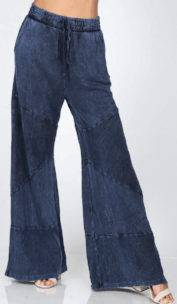 Wide Leg Lounge Pants with Contrast Panels - Robin Boutique-Boutique 