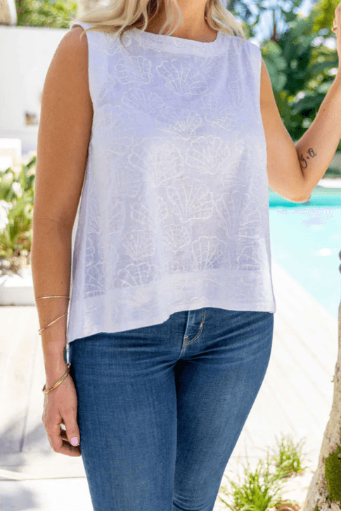 West Indies Wear Anguilla Shell Tank Top - Robin Boutique-Boutique 