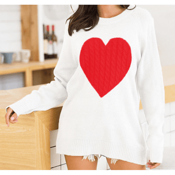 Cabled Heart crew neck sweater Robin Boutique-Boutique