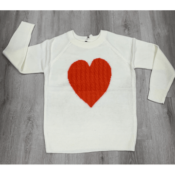 Heart Pullover Long Sleeve Sweater - Robin Boutique-Boutique 