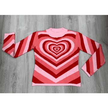 Long Sleeve Hearts Turtleneck Sweater - Robin Boutique-Boutique 