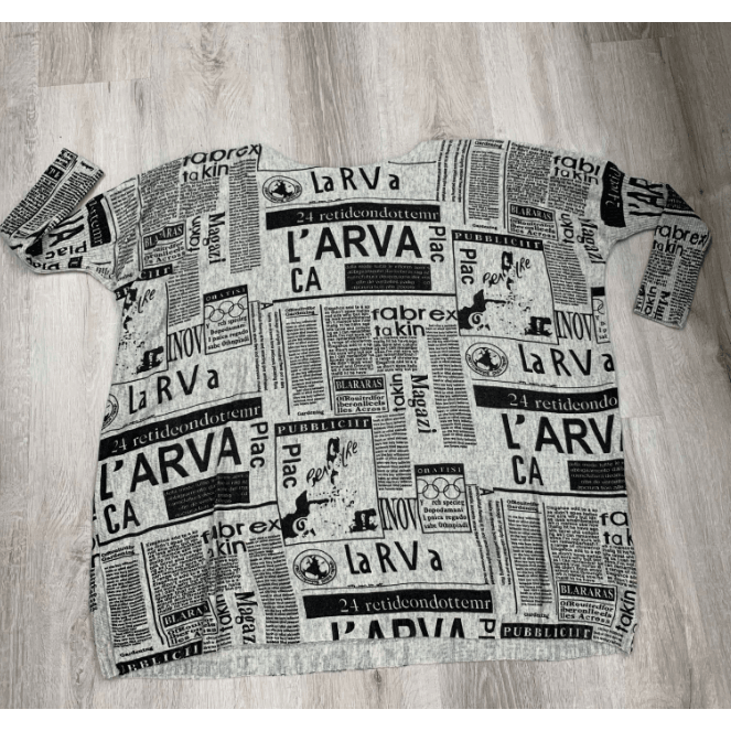 Newspaper Print Pullover Dress - Robin Boutique-Boutique 