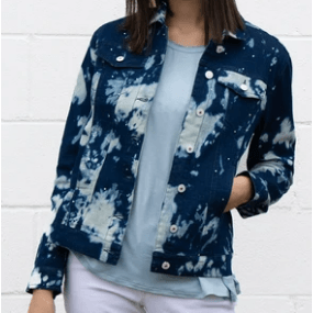 Tye Dye Denim Bling Classic Jacket - Robin Boutique-Boutique 