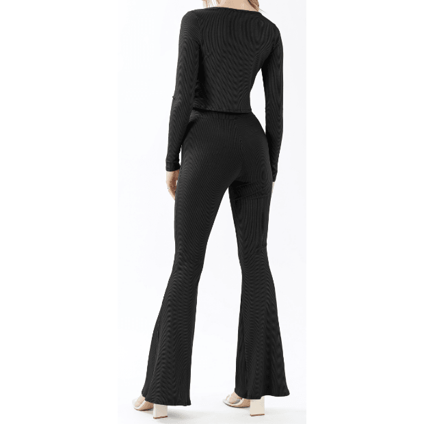 Ribbed Bell Bottom Leggings - Robin Boutique-Boutique 
