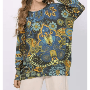 Floral Oversized Sweater - Robin Boutique-Boutique 