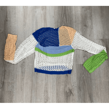 Crochet Knit Long Sleeve Crop Top - Robin Boutique-Boutique 