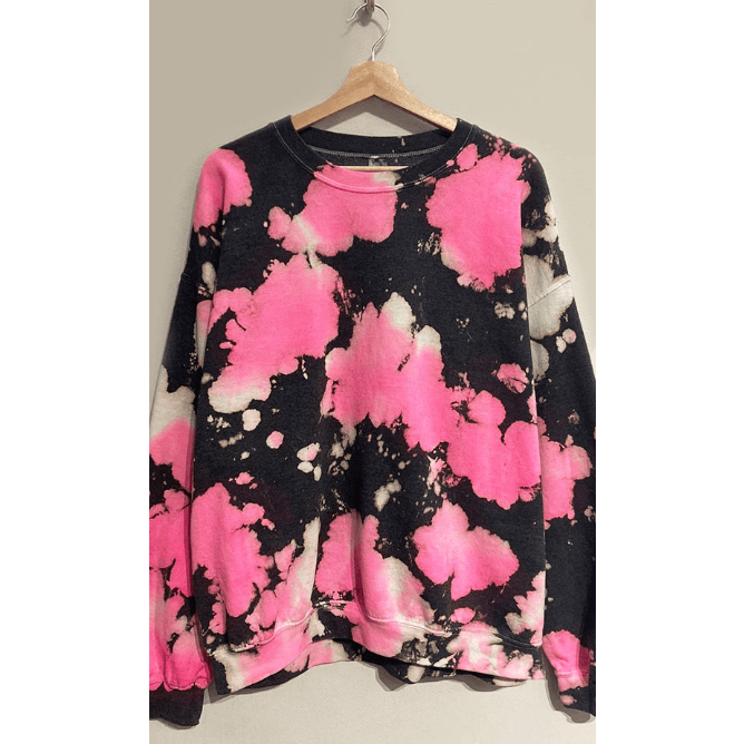 Tye-Dye Pink and Black Sweatshirt - Robin Boutique-Boutique 