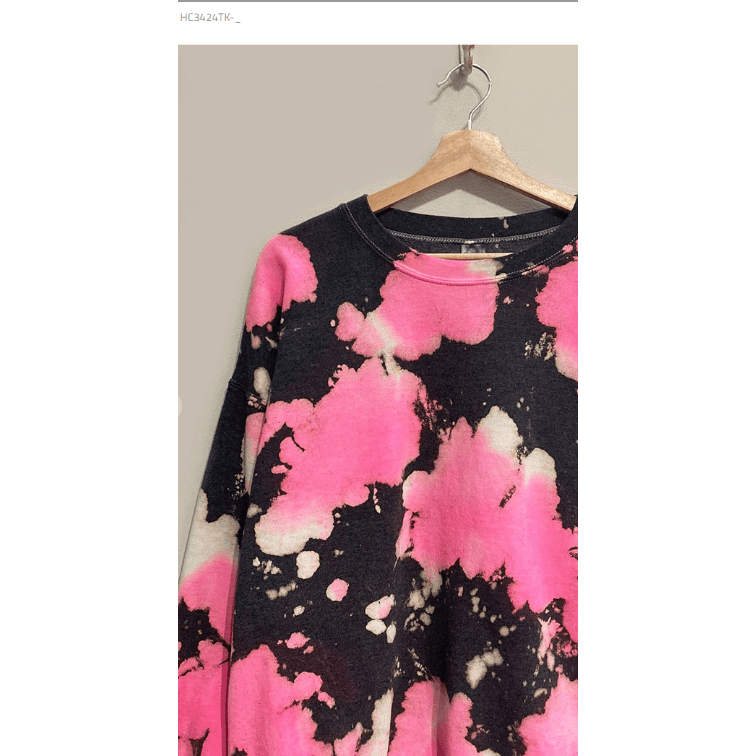 Tye-Dye Pink and Black Sweatshirt - Robin Boutique-Boutique 