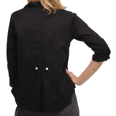 Long Sleeve Black Collard Shirt - Robin Boutique-Boutique 
