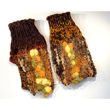 Hand knit funky fun fingerless fingers free driving gloves - Robin Boutique-Boutique    &.  Reloved Fabrics