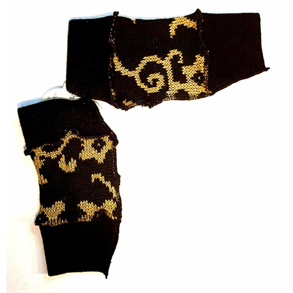 Recycled sweater fingerless gloves reversible. For fun, school, texting, cashiers, elderly, wrists, fingers free. - Robin Boutique-Boutique 
