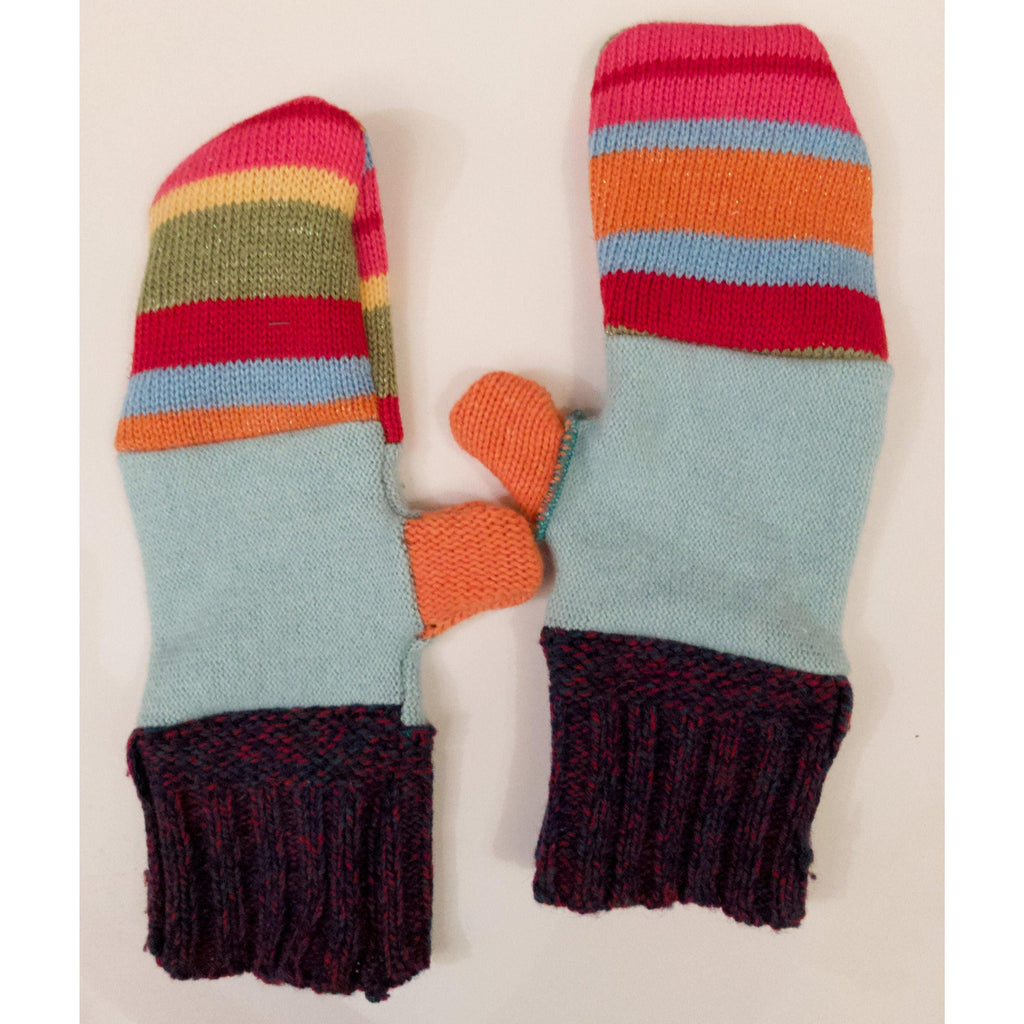 Upcycled repurposed sweater fabrics into knit winter mittens - Robin Boutique-Boutique 