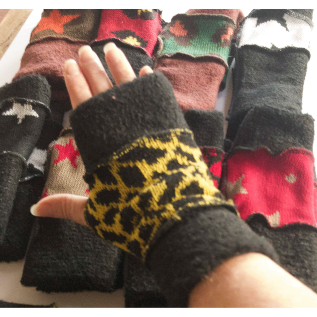 Knit cozy soft Texting fingerless arm warmers gloves in choice of colors FREE SHIPPING USA Mainland - Robin Boutique-Boutique    &.  Reloved Fabrics