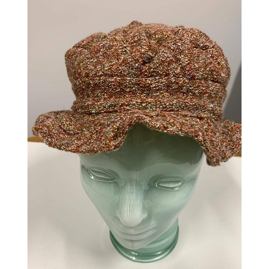 Vegan hypo allergenic cozy soft warm free form brown chenille hat - Robin Boutique-Boutique 