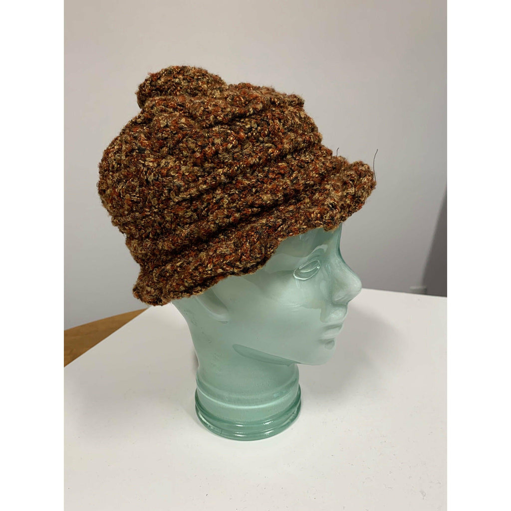 Vegan hypo allergenic cozy soft warm free form brown heather hat EXTRA SMALL. - Robin Boutique-Boutique 
