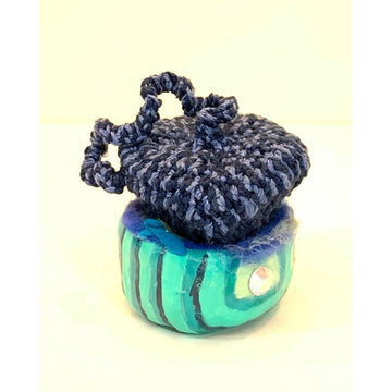 Whimsical magical trinket small jewelry box. Handmade box with crochet and crystal topper. Wedding or anniversary gift box. - Robin Boutique-Boutique 