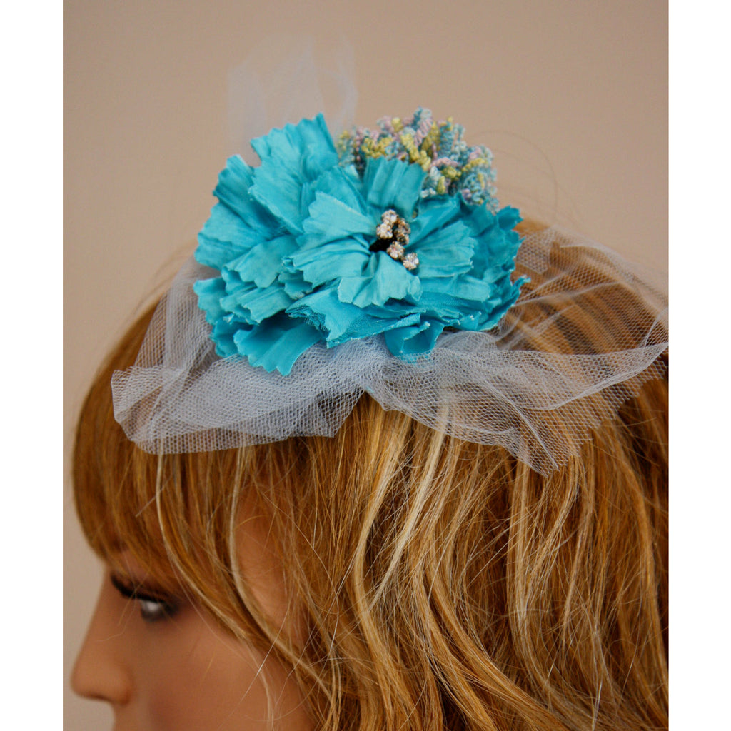 Flower  fascinator! Good for bridal too. Oh so fun! Whimsical spring delight. - RelovedFabrics,Hats/Chapeaus/Head Gear - accessories, [product-vendor] - Robin, [shop-name] - robin.boutique