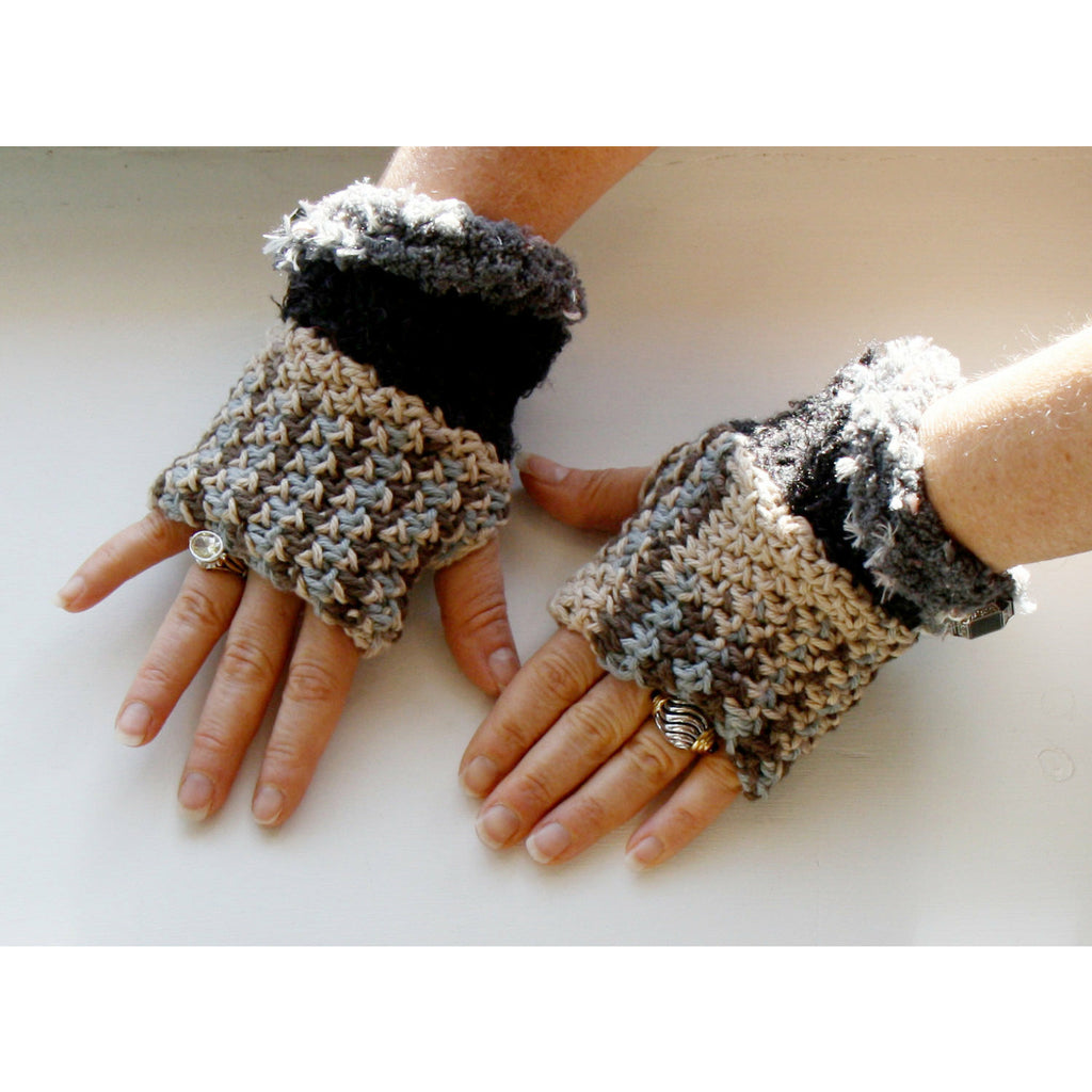 Lacey cotton textured fingerless fingers free gloves mitts knit pattern - RelovedFabrics,Patterns DIY - accessories, [product-vendor] - Robin, [shop-name] - robin.boutique