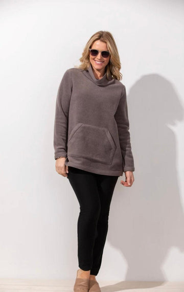 Frosted Cowl Neck Pullover 16202 - Robin Boutique-Boutique 
