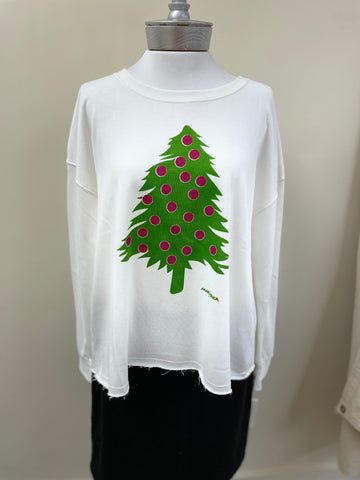 Tree Balls Drop Shoulder Crew Sweatshirt - Robin Boutique-Boutique 