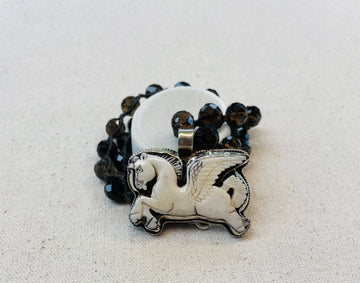 Unicorn Carved Bone Short Necklace - Robin Boutique-Boutique 
