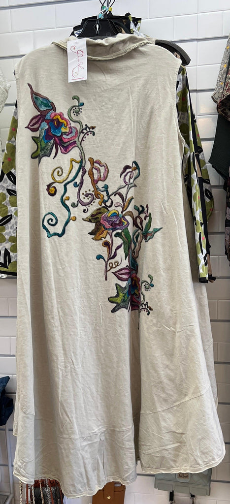 The PaperLace Colored Printed Natural Duster Kimono PVS-705V - Robin Boutique-Boutique 
