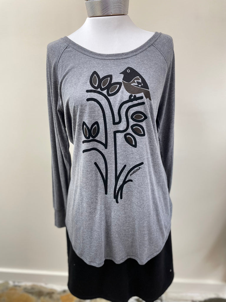 Mod Bird in a Tree Long Sleeve T Shirt - Robin Boutique-Boutique 