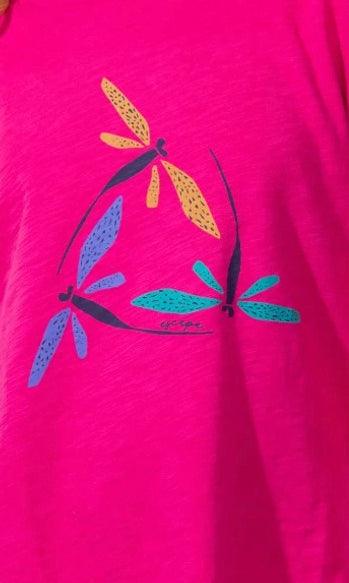 Dragonfly Step Hem Boxy Tee Long Sleeve 43824 - Robin Boutique-Boutique 