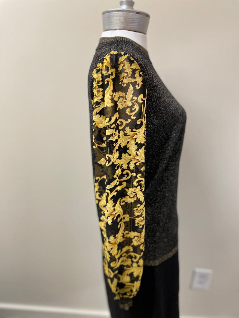Fate Black/Yellow lurex pullover FW7645 - Robin Boutique-Boutique 